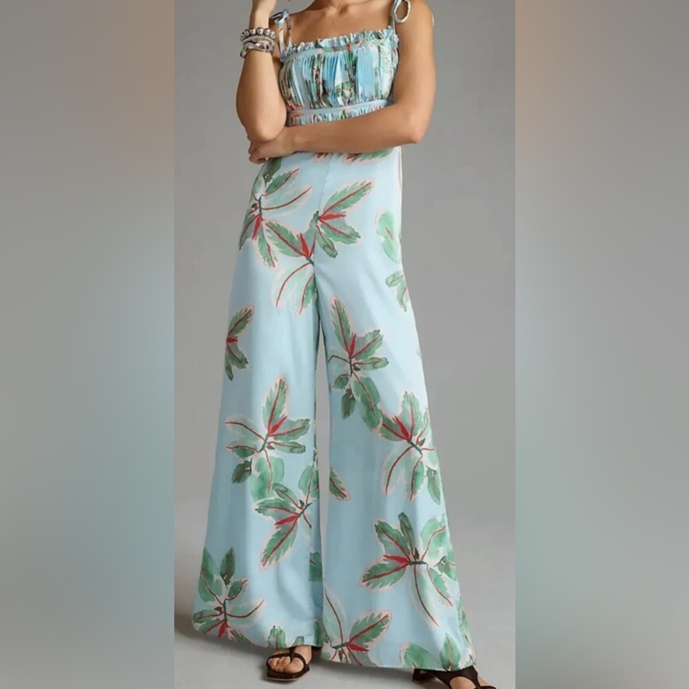 NEW Anthropologie Hutch Floral Wide-Leg Jumpsuit